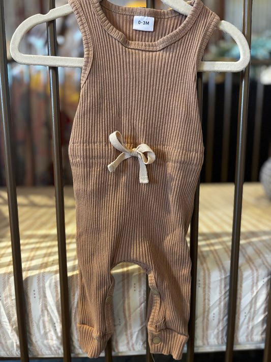 Light Brown Ribbed Jumpsuit