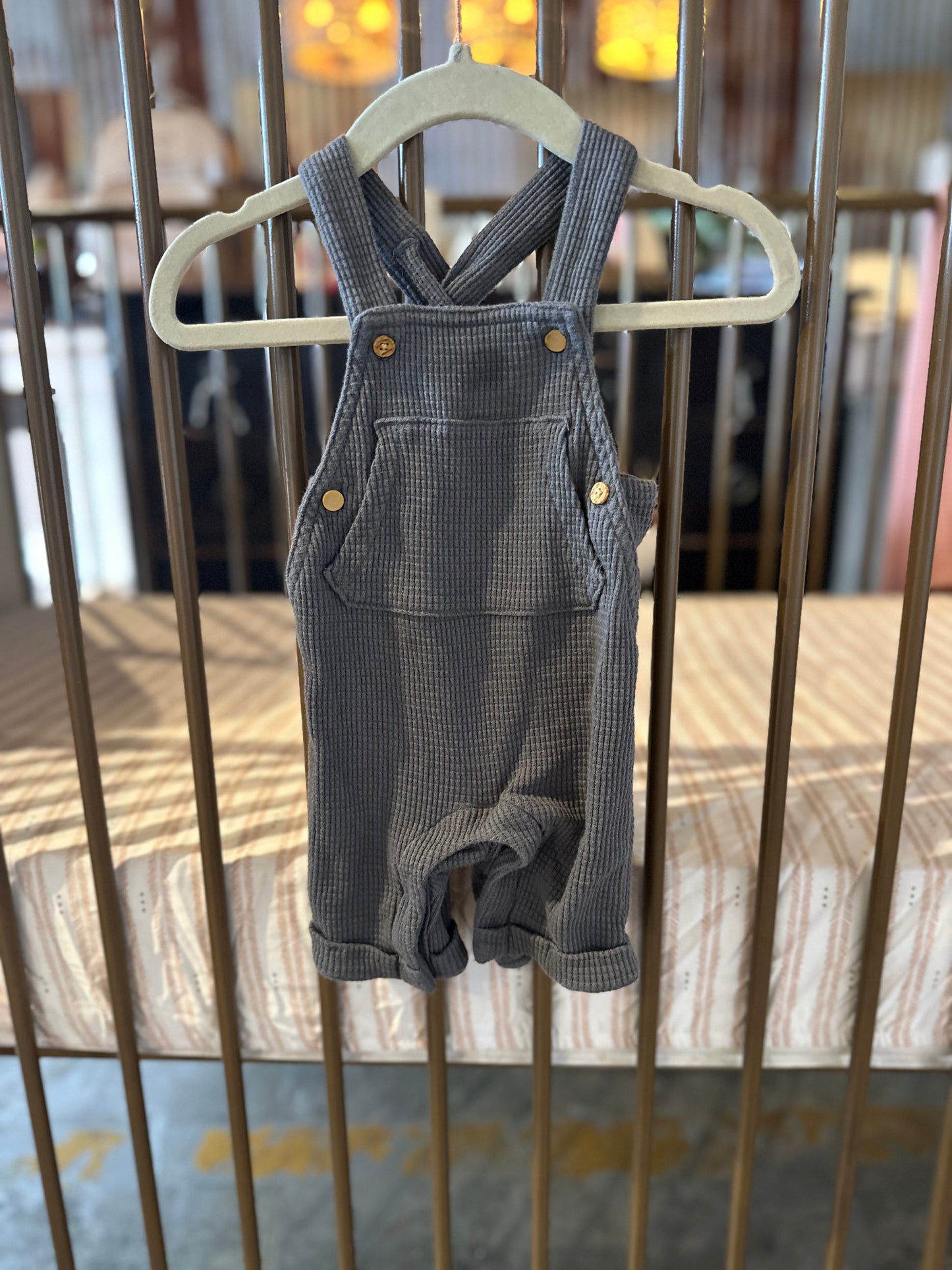 Little Co. Ribbed Gray Overall