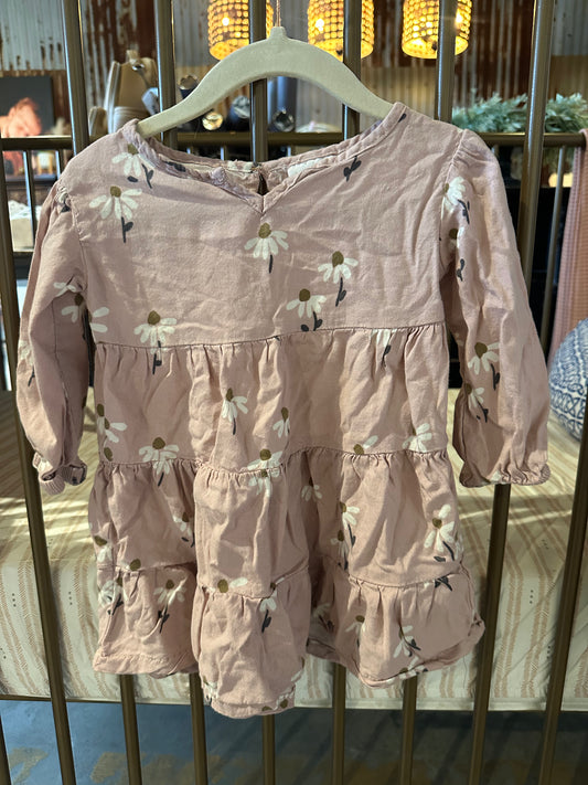 Little Co Blush Daisy Long Sleeve Dress