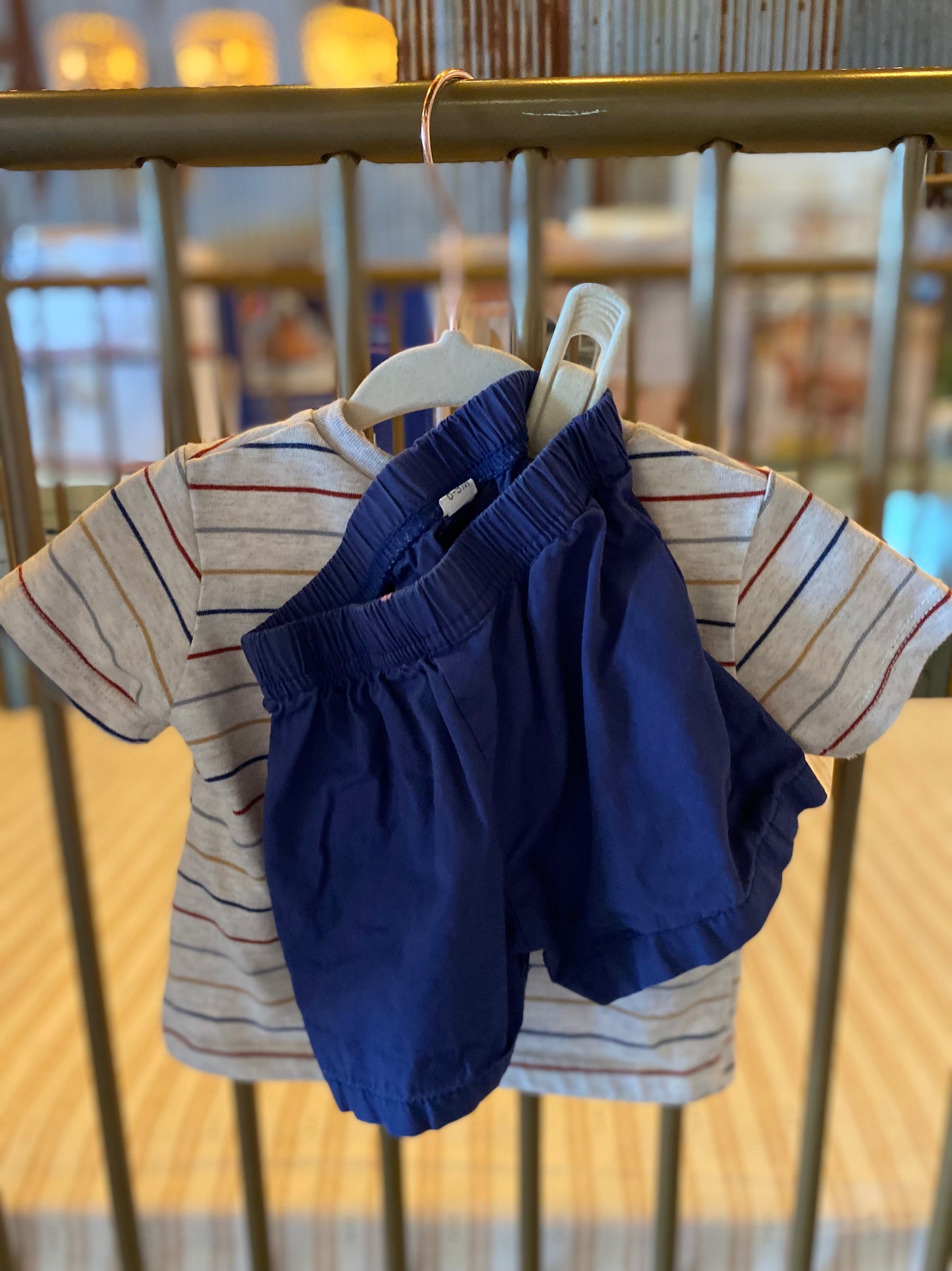 Little Lad Button up Striped 2-piece