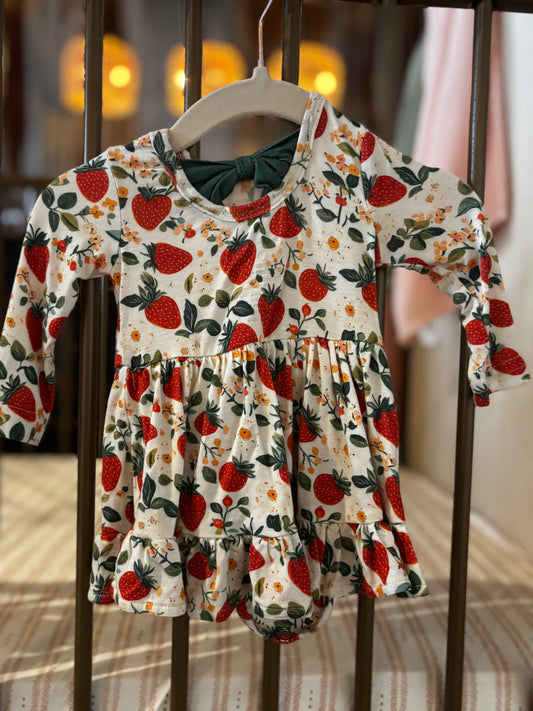 Little Ones Shop Vintage Strawberry Onesies Dress