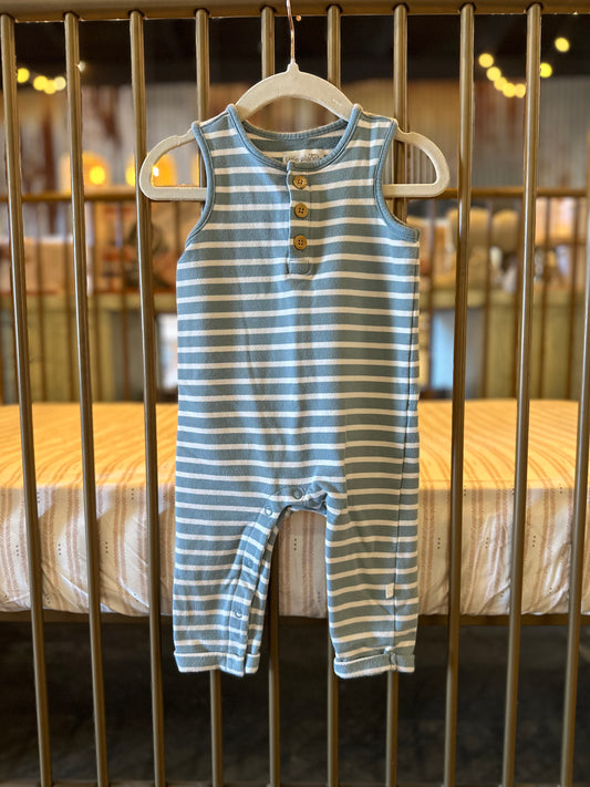 Little Planet By Carter's Light Blue striped Jumpsuit