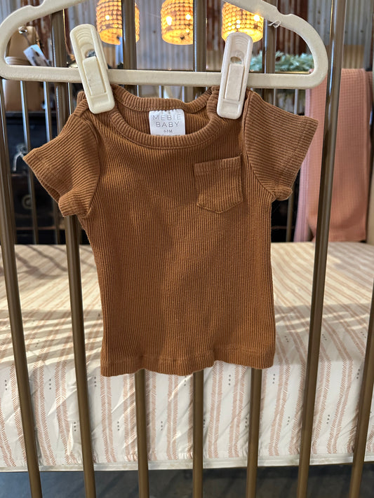 Mabie Baby Light Brown Ribbed 2-piece Outfit