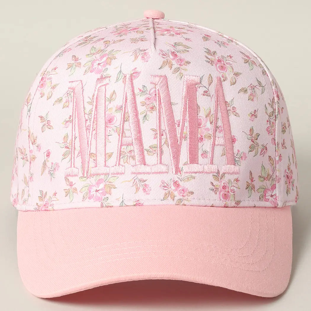 Mama Embroidery Flower Hat