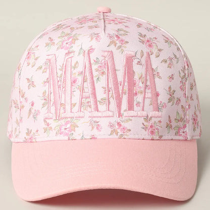 Mama Embroidery Flower Hat