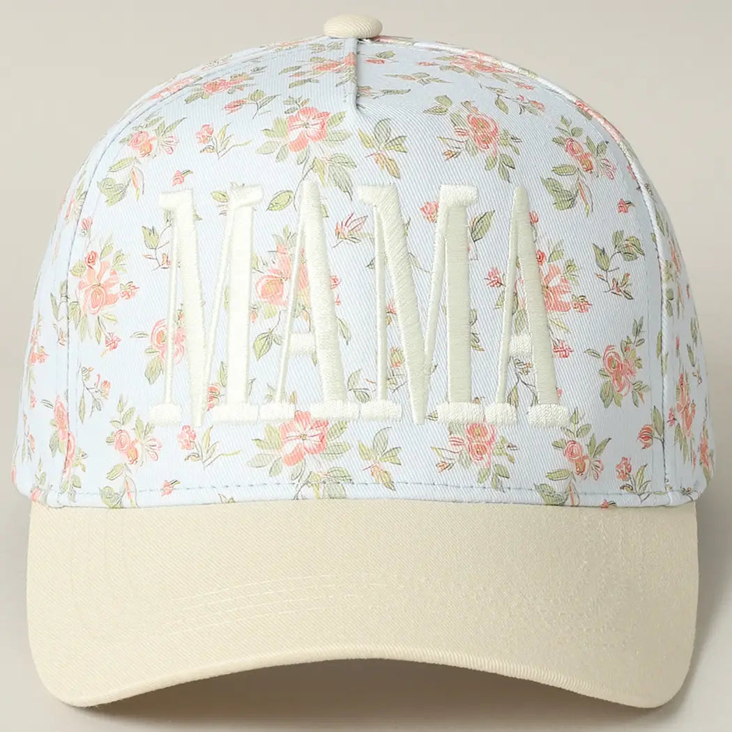 Mama Embroidery Flower Hat