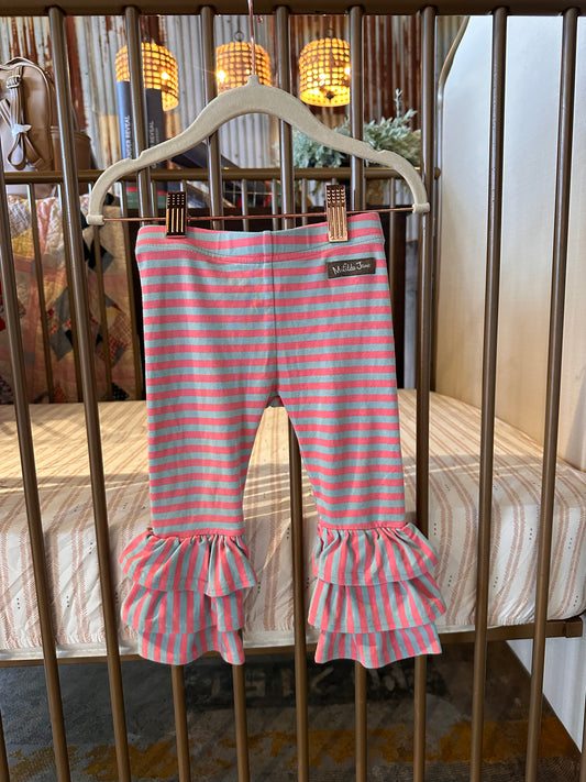 Matilda Jane Pink & Blue Ruffle Striped Pants