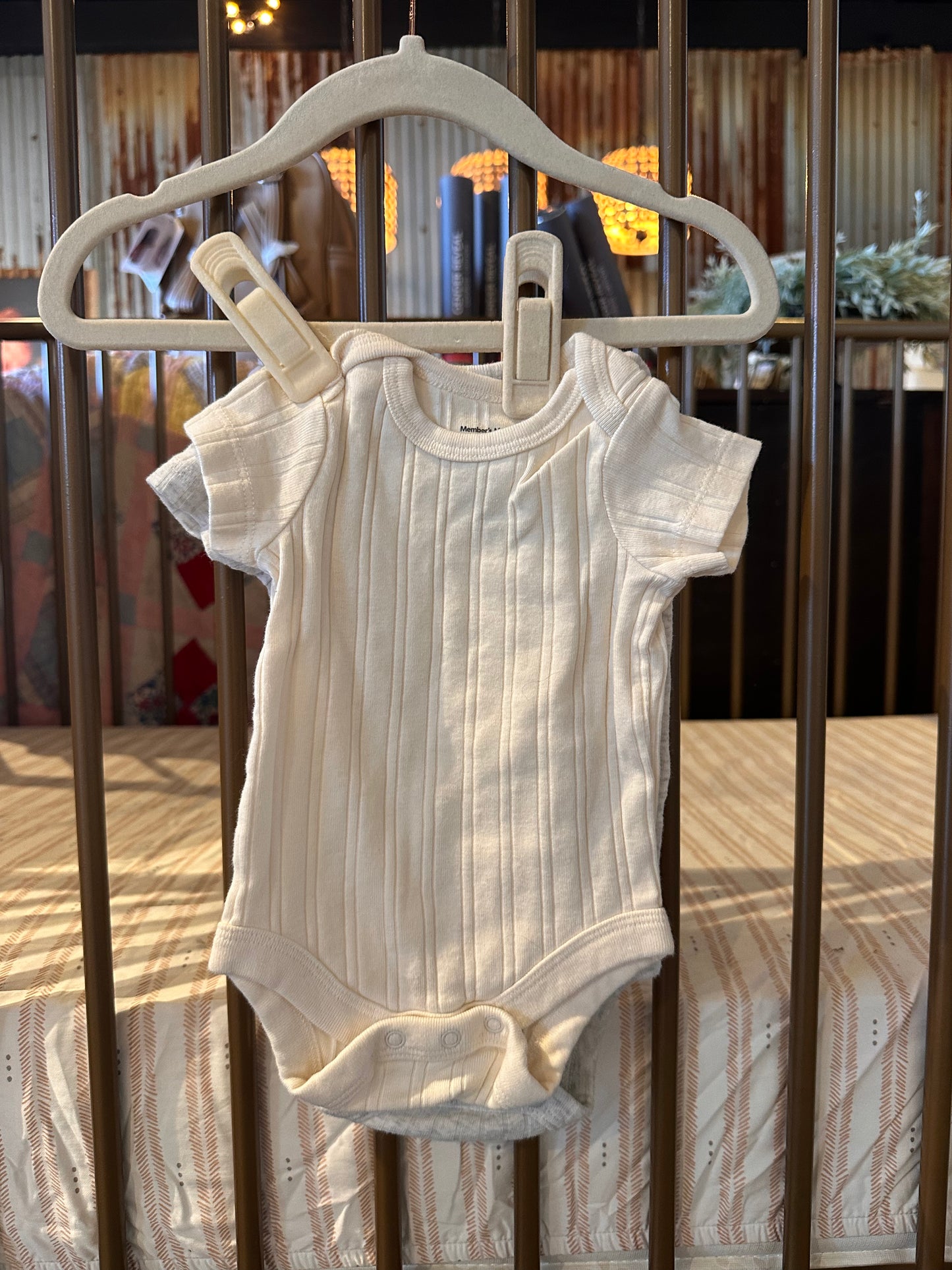 Members Mark Cream, Gray, & White 3-piece Onesie Set