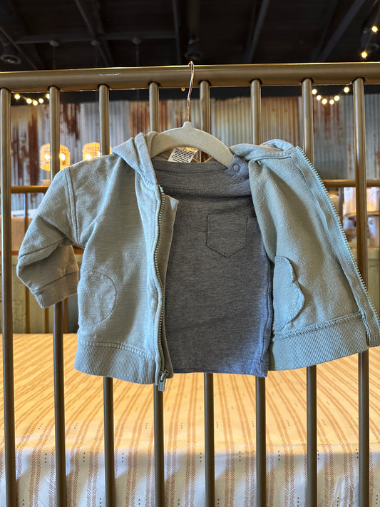 Modern Moments Green Jacket & Garanimals Gray Shirt