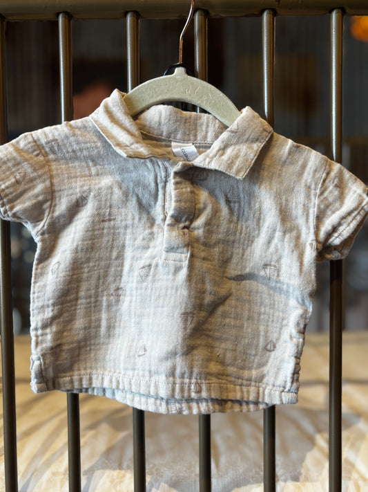 Modern Moments Sea Blue Sailboat 2-piece Outfit