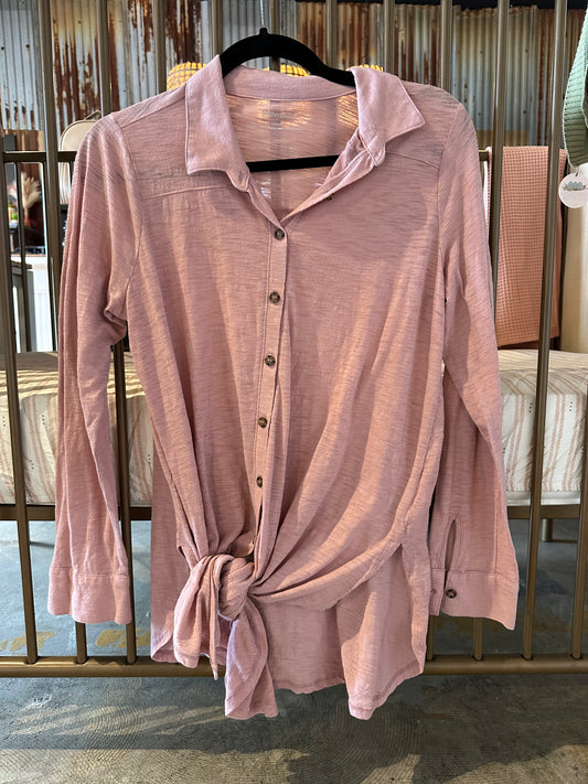 Motherhood Pink Button Up Shirt