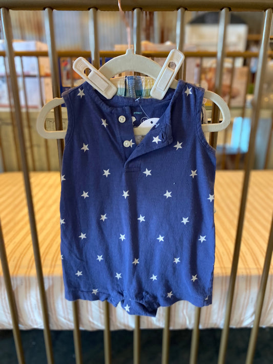 Navy Blue Stars Romper with shorts