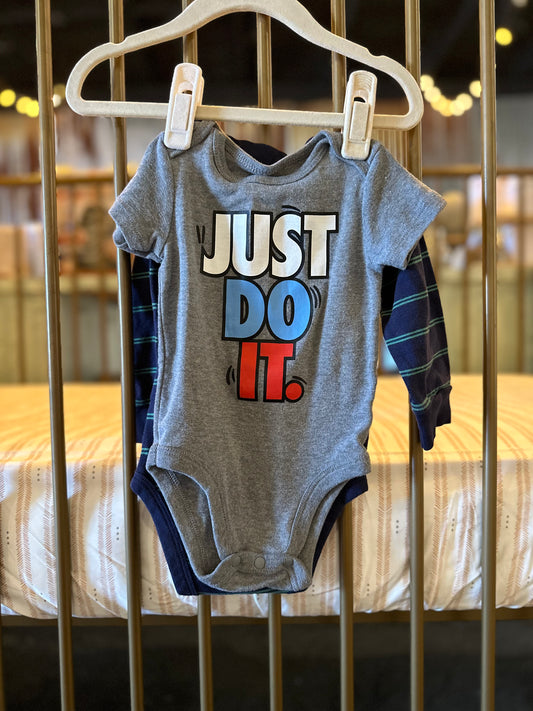 Nike "JUST DO IT" X Blue & Green Striped Onesies