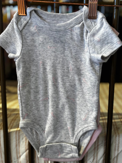 Nike Pink & Gray 3-piece Onesies