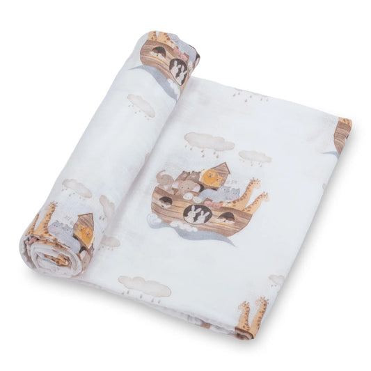 Noah's Ark Baby Muslin Swaddle