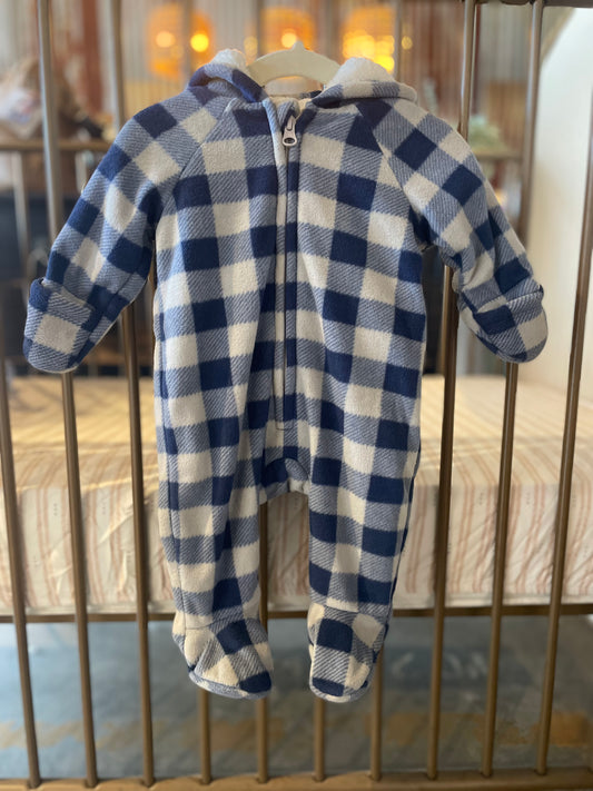 Old Navy Blue Flannel Sherpa One Piece