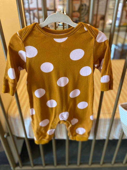 Old Navy Orange Covered Pink Polka Dots Jumpsuit