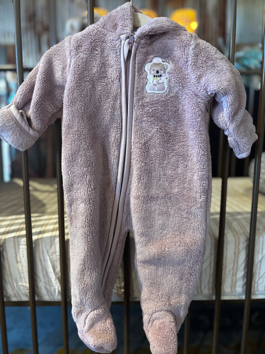PL.Baby Purple Fuzzy Winter Jumpsuit