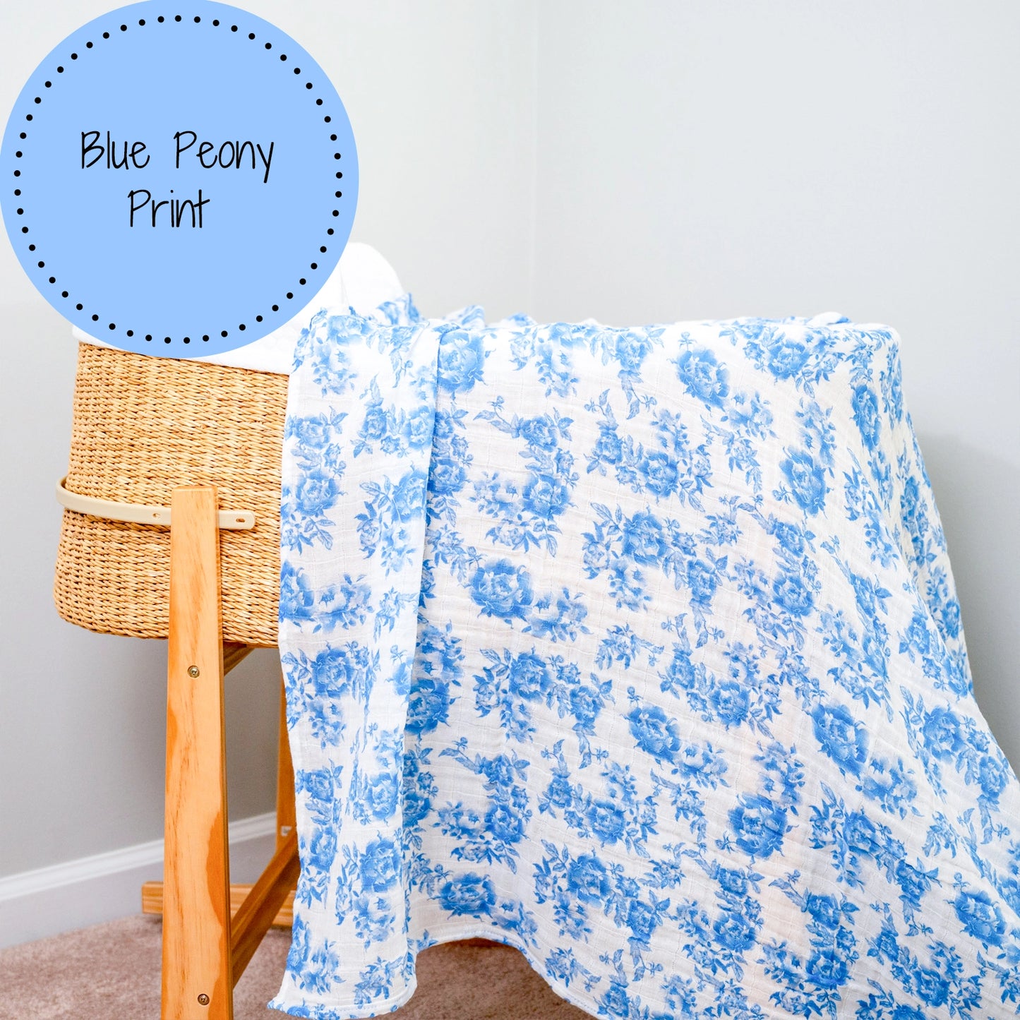 Peony For Your Thoughts Baby Muslin Swaddle