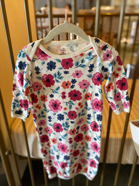 Pink & Blue Floral Gown