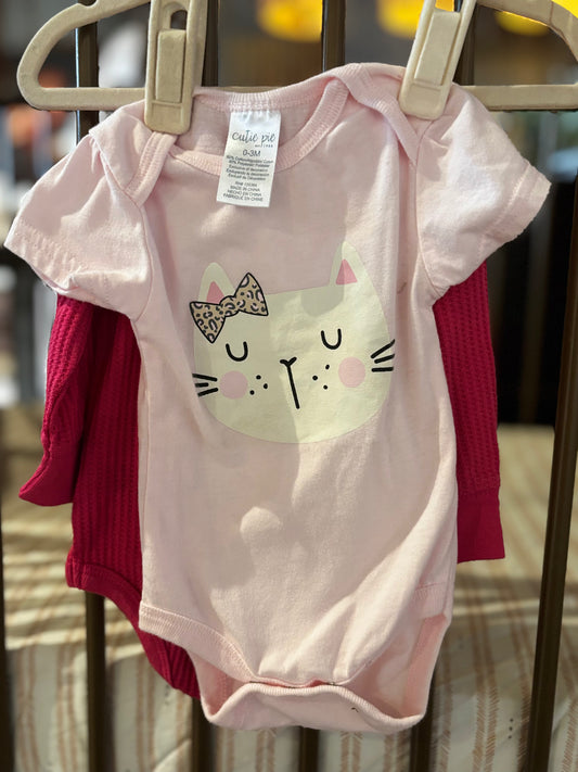 Pink Cat Onesie Set