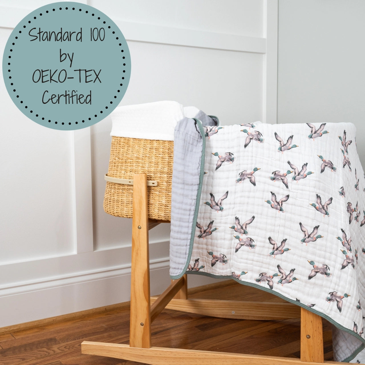 Quackin' Up Mallard Duck Muslin Quilt