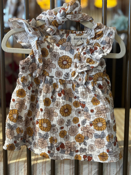 Rabbit Bear Organic Floral Flowy Dress