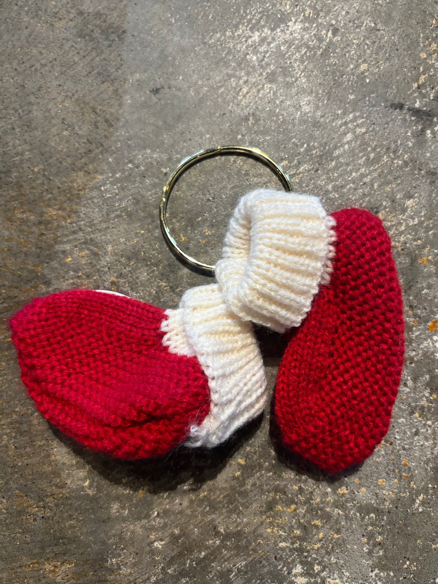 Red And White Knitted Socks