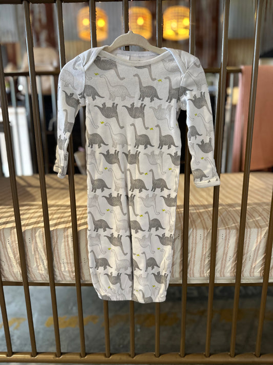 Simple Joys Gray & Lime Green Dino Gown