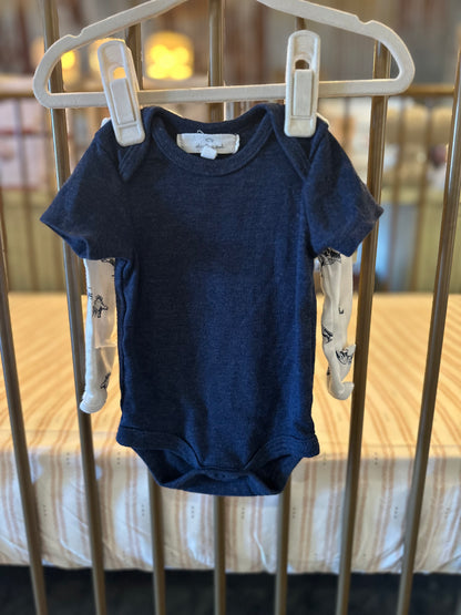 Starting Out Navy Dino 2-piece Onesies