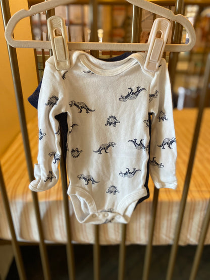 Starting Out Navy Dino 2-piece Onesies