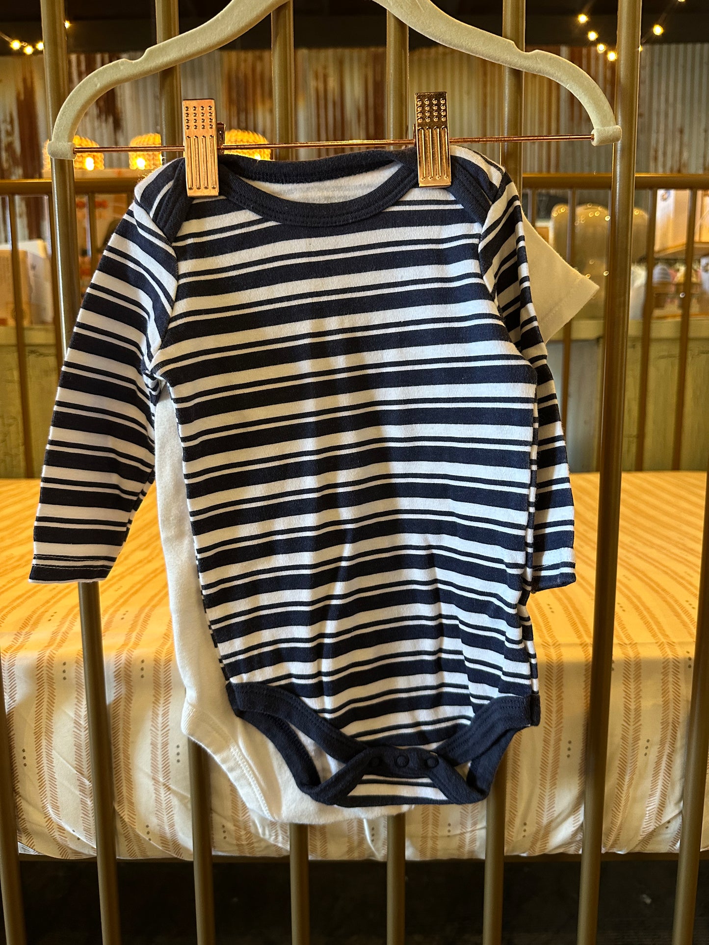 "Wild About Daddy" Navy Striped Onesies