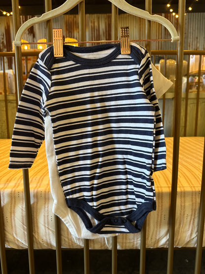 "Wild About Daddy" Navy Striped Onesies