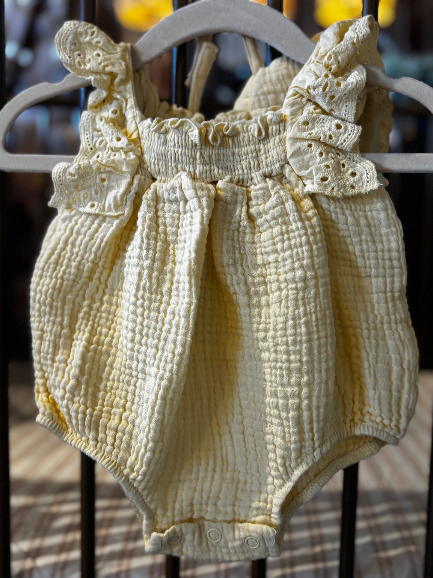 Yellow Ruffle Bubble Romper