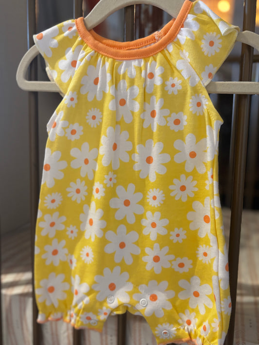 Yellow floral Bubble Romper