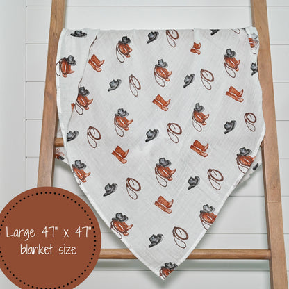 Better In Boots Muslin Baby Swaddle