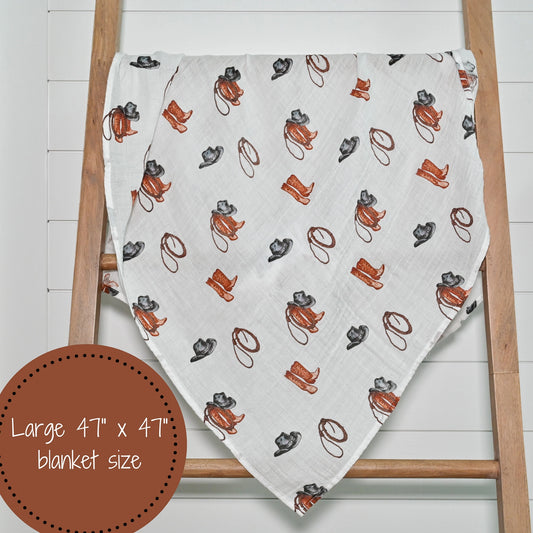 Better In Boots Muslin Baby Swaddle