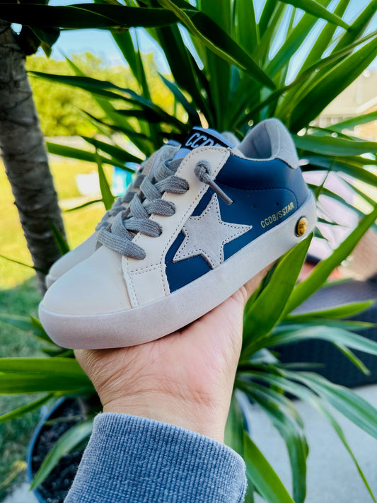 Blue and White Star Sneakers