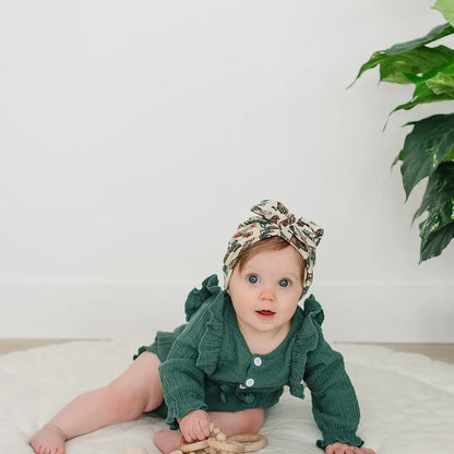 Natural Boho Butterfly Floppy Bow Baby Turban