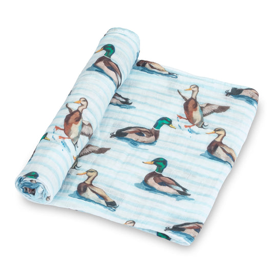 Down By The Pond Muslin Swaddle Blanket