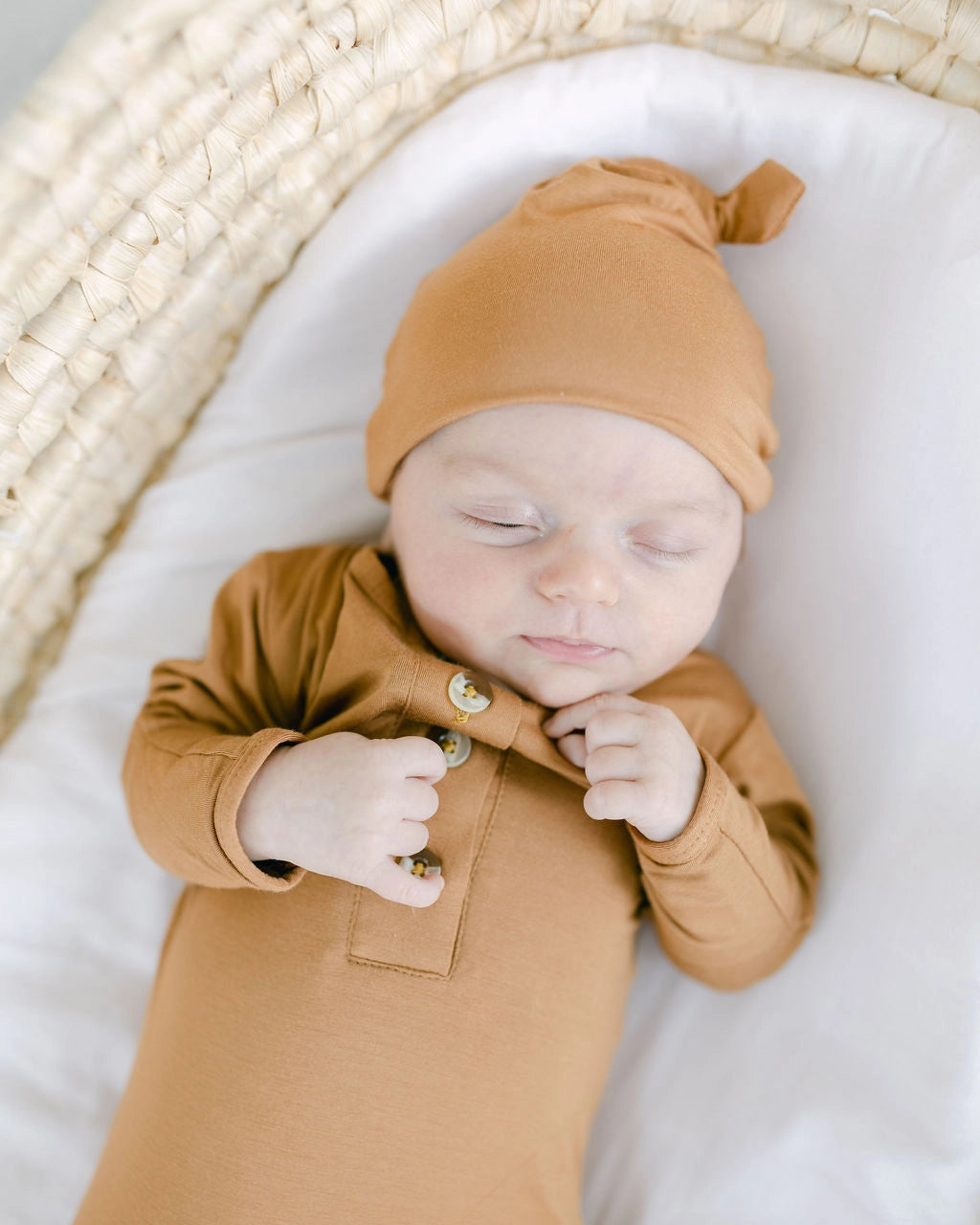 Camel Brown Knotted Gown & Hat