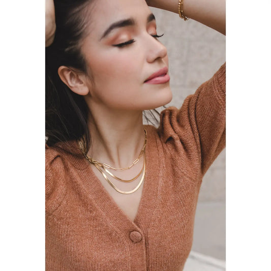 14K Gold Plated Herringbone Necklace