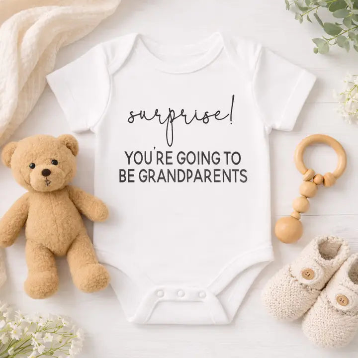 Surprise! You're Going To Be Grandparents Announcement Onesie