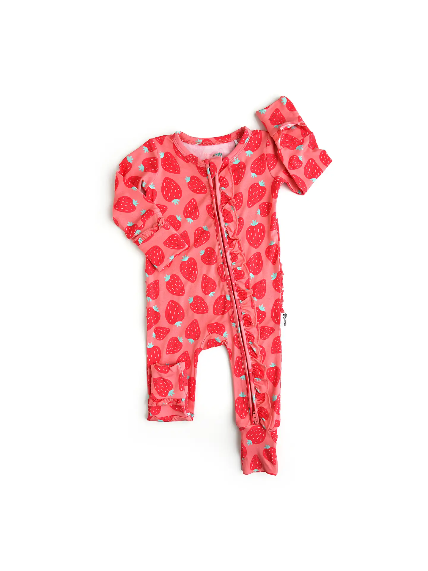 Annabelle Strawberries Ruffle Zip Sleeper