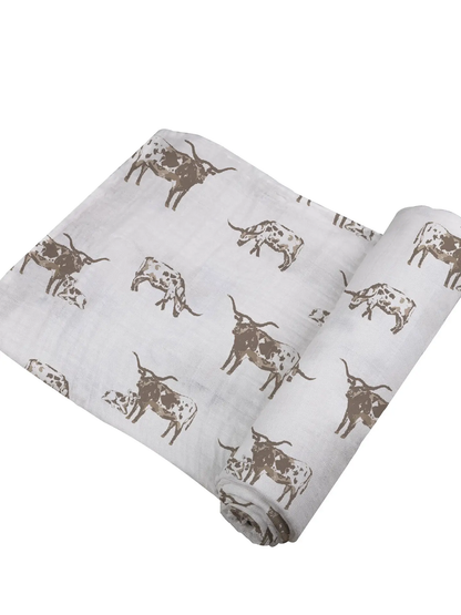 Texas Longhorn Bamboo Swaddle