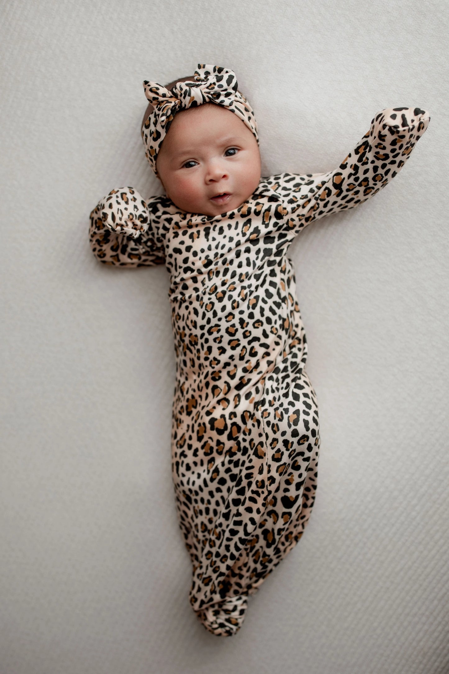 Leopard Knotted Gown + Headband Set