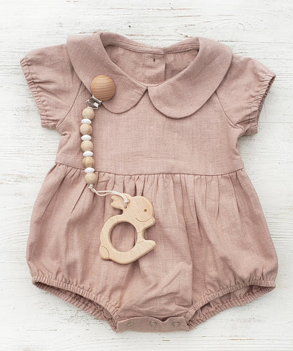 Linen Short Sleeve Romper