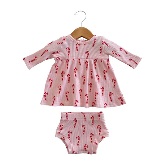 Pink Candy Cane Dress & Bloomer