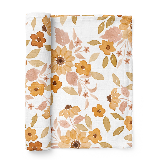 Sunflower Muslin Swaddle