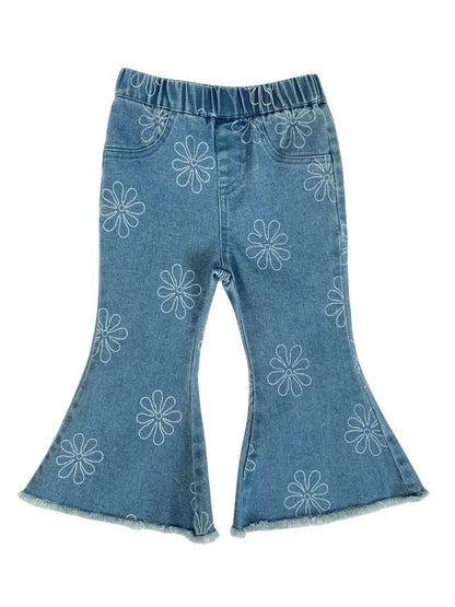 Sutton Bell Bottoms - Light Blue Floral